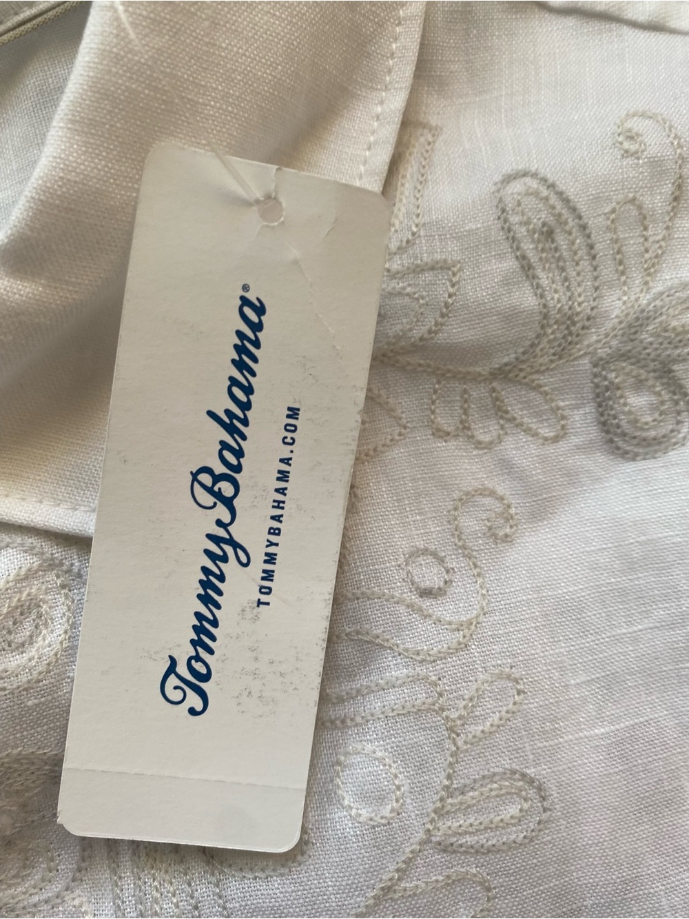 NWT $155 Tommy Bahama Men XL Sea Glass White 100% Linen LS Button Up Woven Beach - Picture 8 of 16